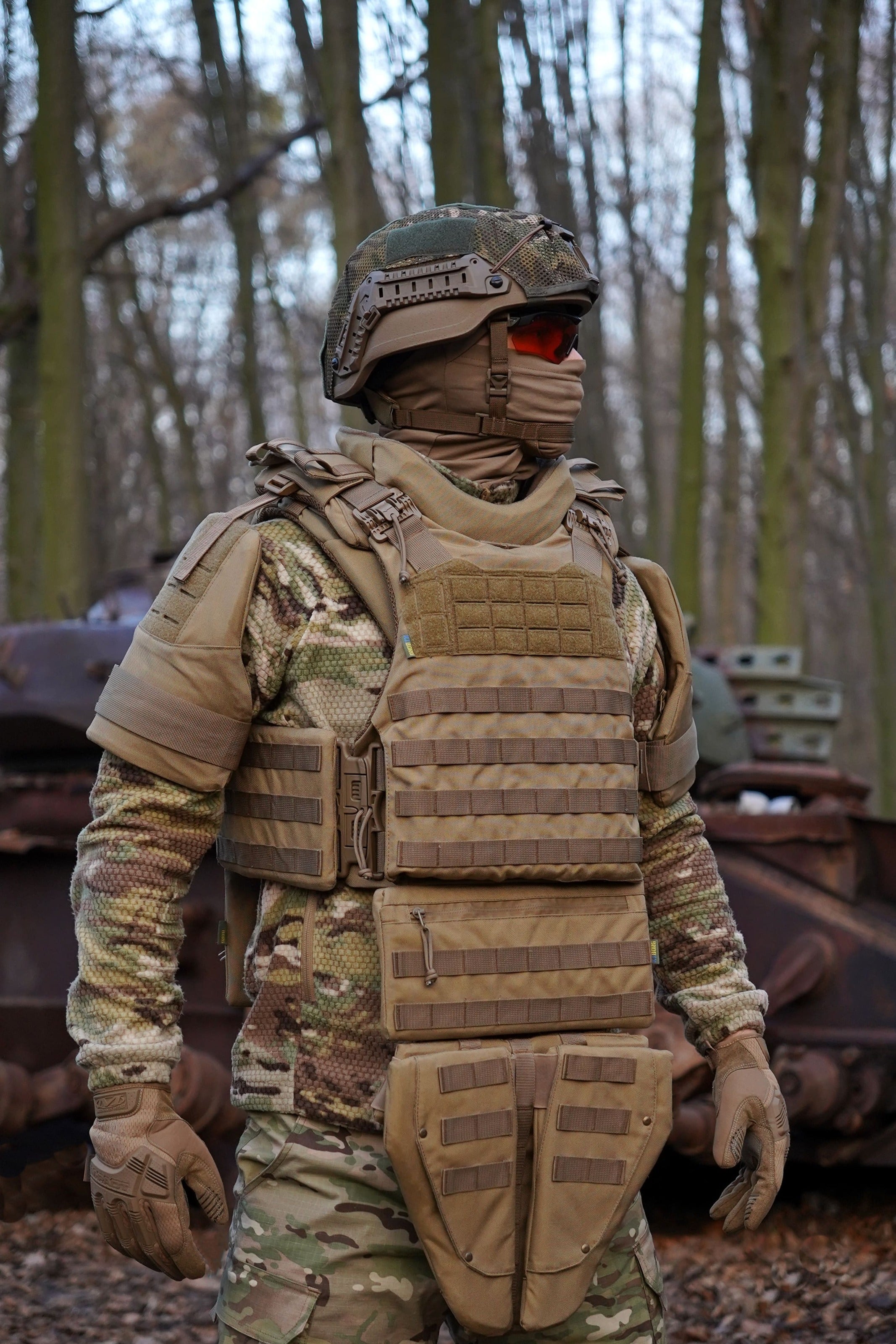 Захист плечей Kiborg з балістичним пакетом 1 клас захисту Militex Coyote