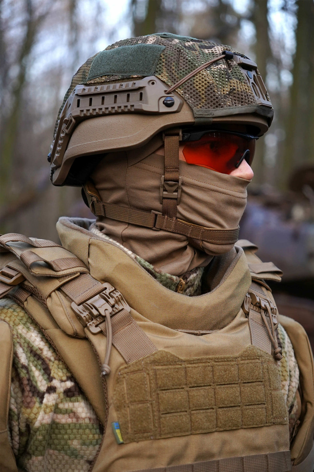 Захист шиї mod. 1 Kiborg з балістичним пакетом Militex Coyote