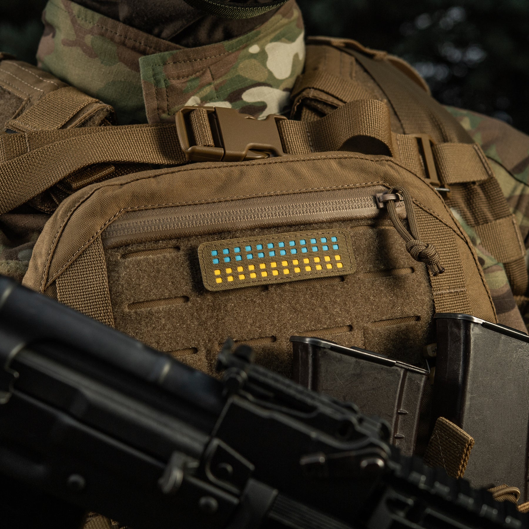 M-Tac нашивка прапор України 25х80 Laser Cut Coyote/Yellow/Blue/GID