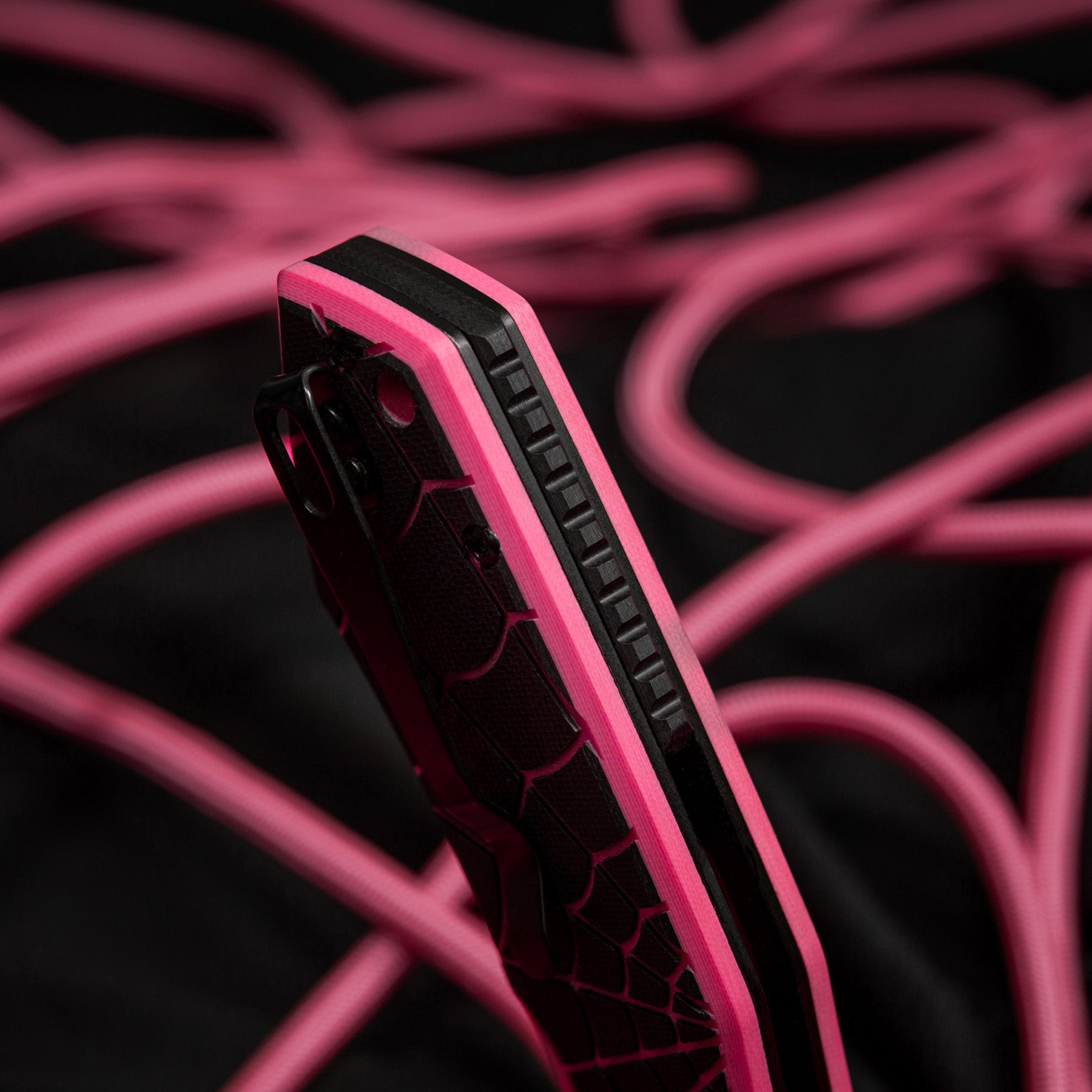 M-Tac ніж складний Type 12 Spider Web Black/Pink