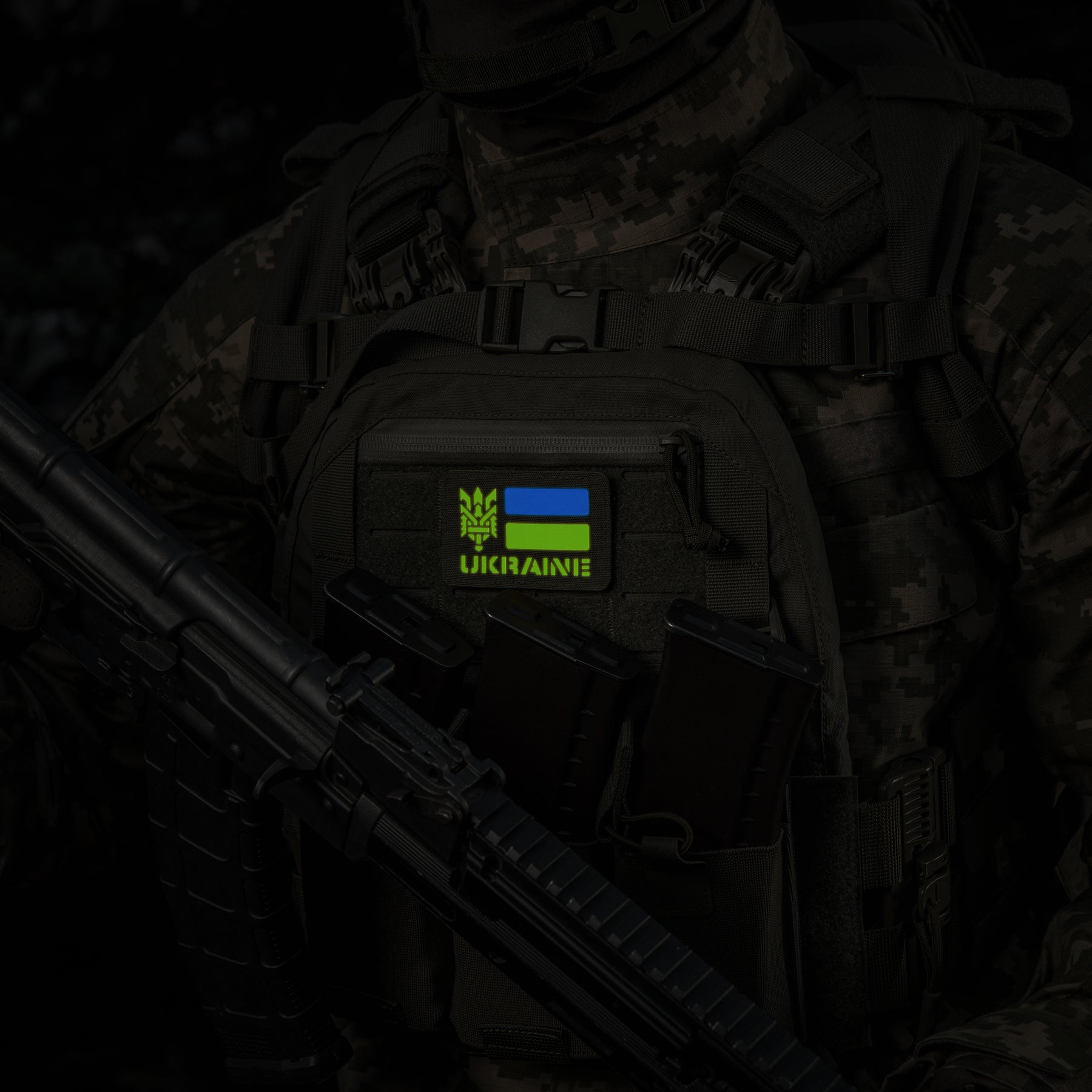 M-Tac нашивка Ukraine (с Тризубом) Laser Cut Ranger Green/Yellow/Blue/GID