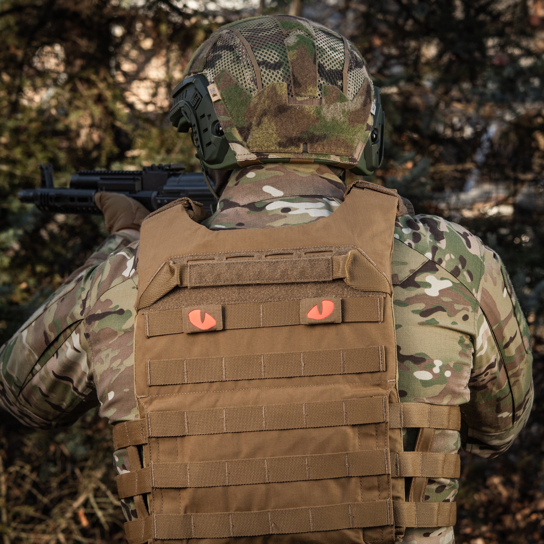 M-Tac нашивка Tiger Eyes Laser Cut (пара) Coyote/Red/GID