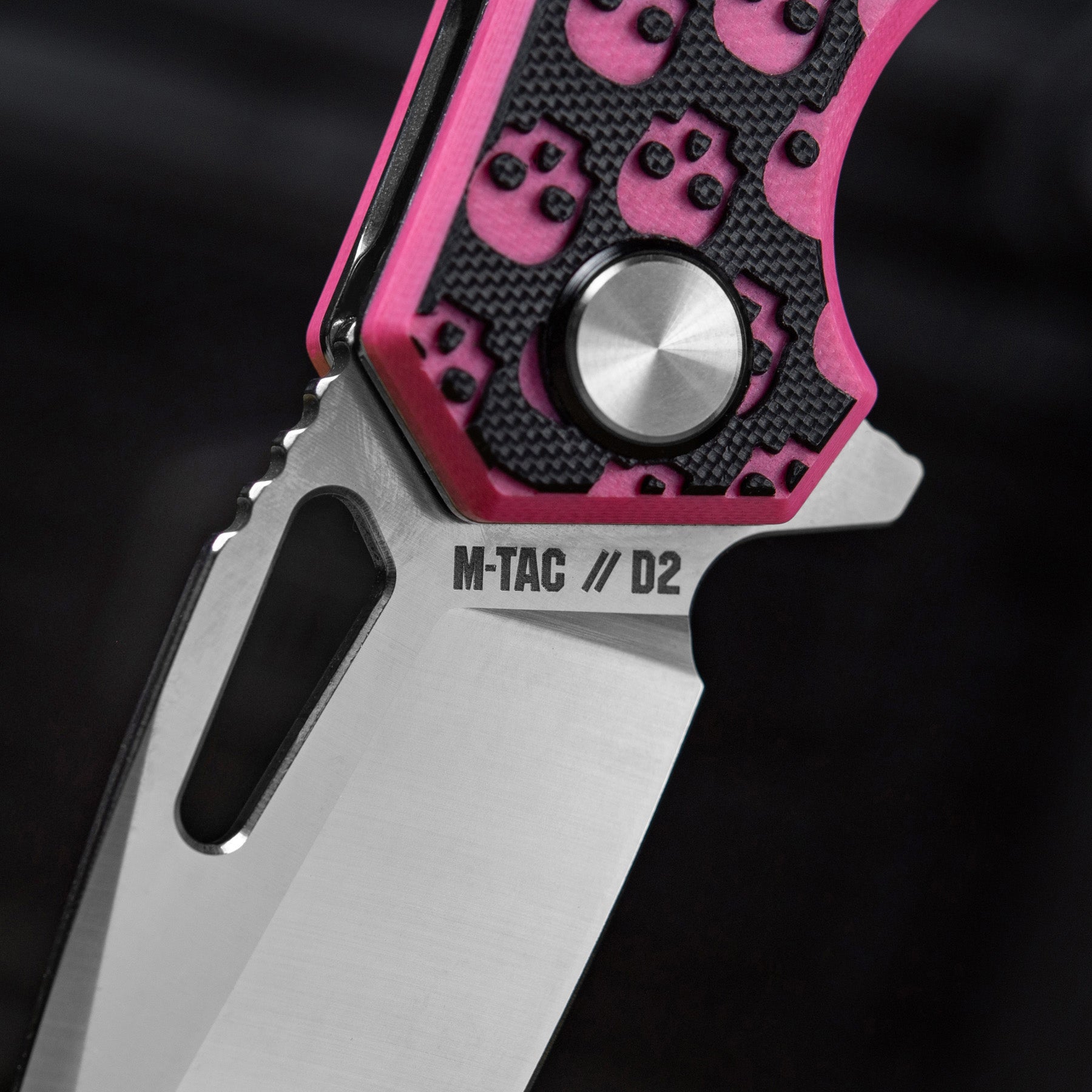 M-Tac ніж складний Type 12 Skull Black/Pink/Steel