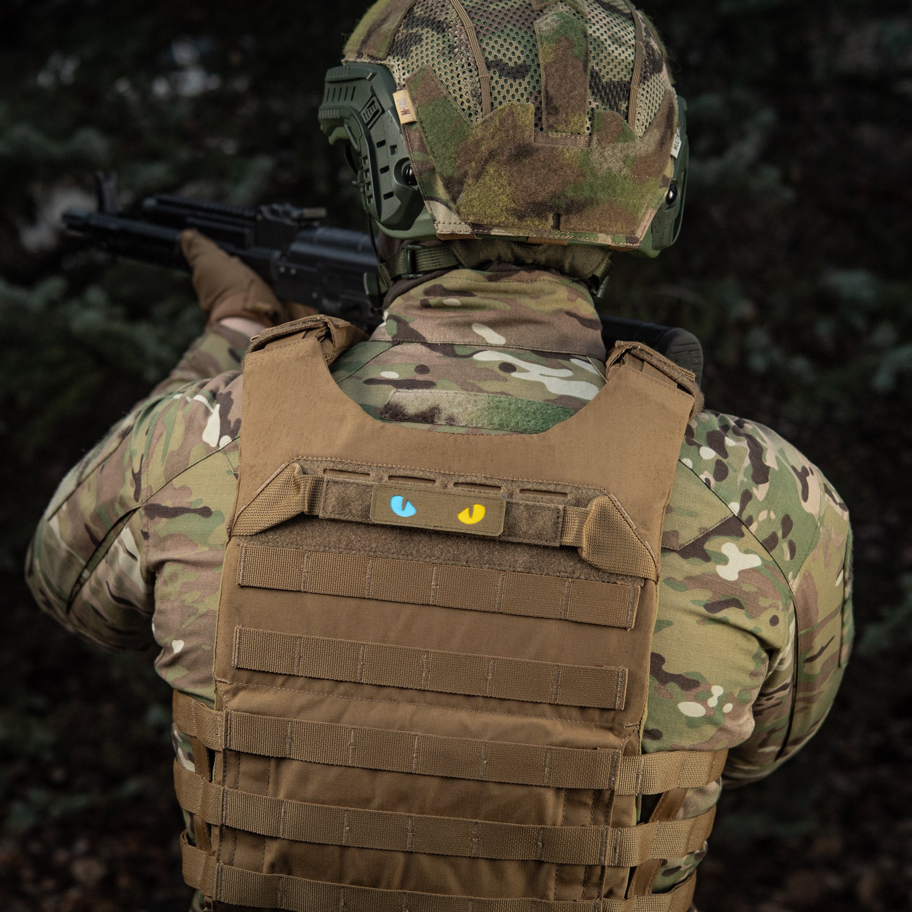 M-Tac нашивка Cat Eyes Laser Cut Coyote/Yellow/Blue/GID